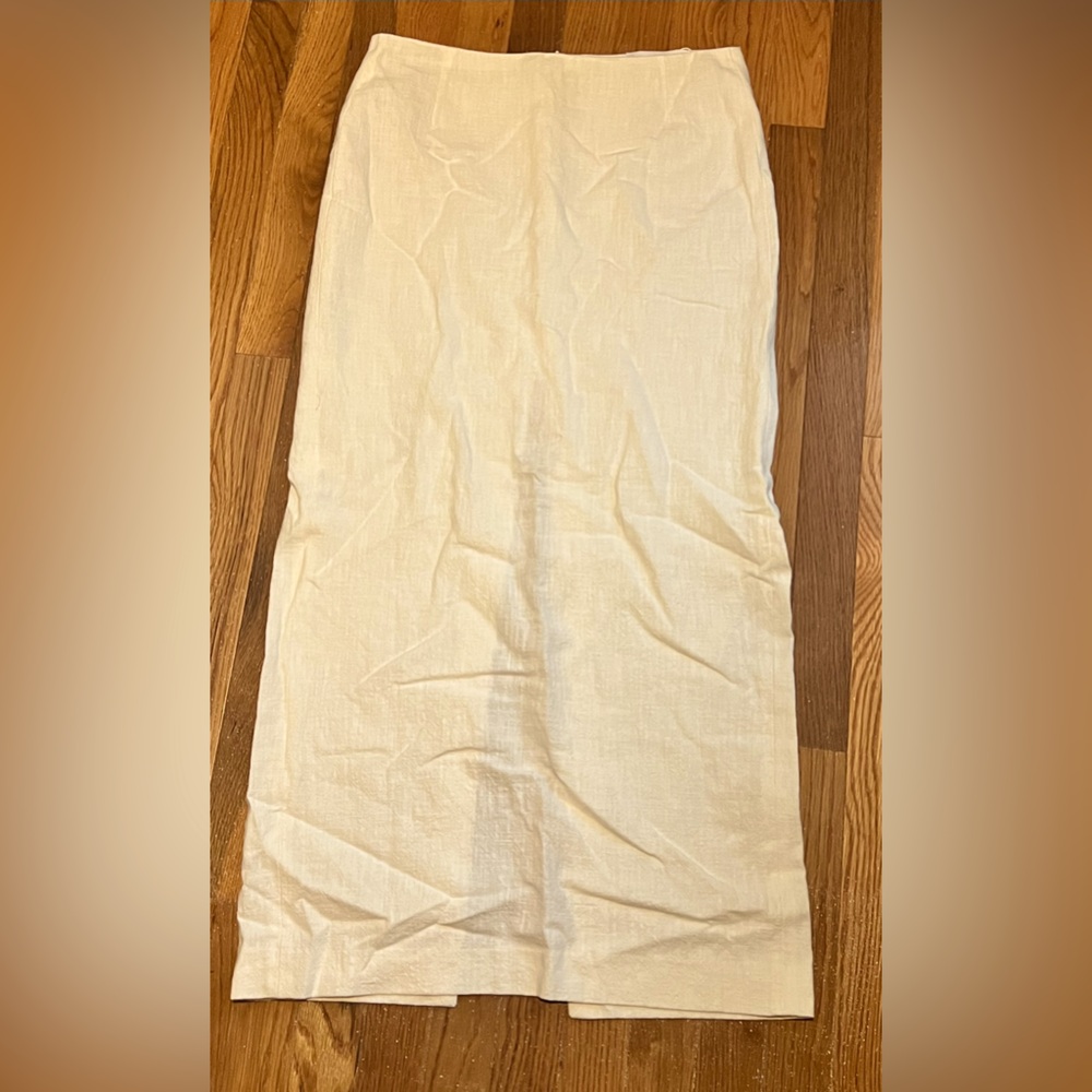White Linen Maxi Skirt